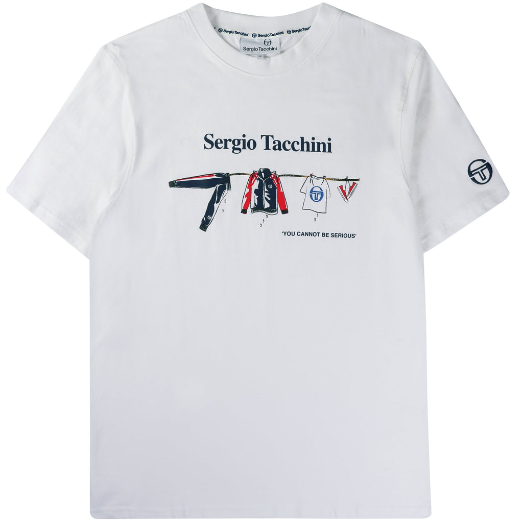 Sergio Tacchini Migliore T Shirt - White and Rush