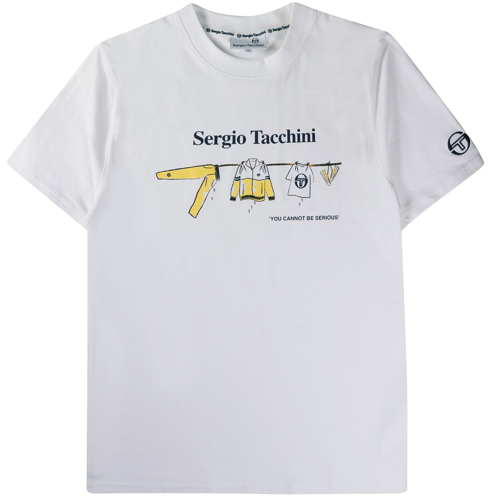 Sergio Tacchini Migliore T Shirt - White and Lemon