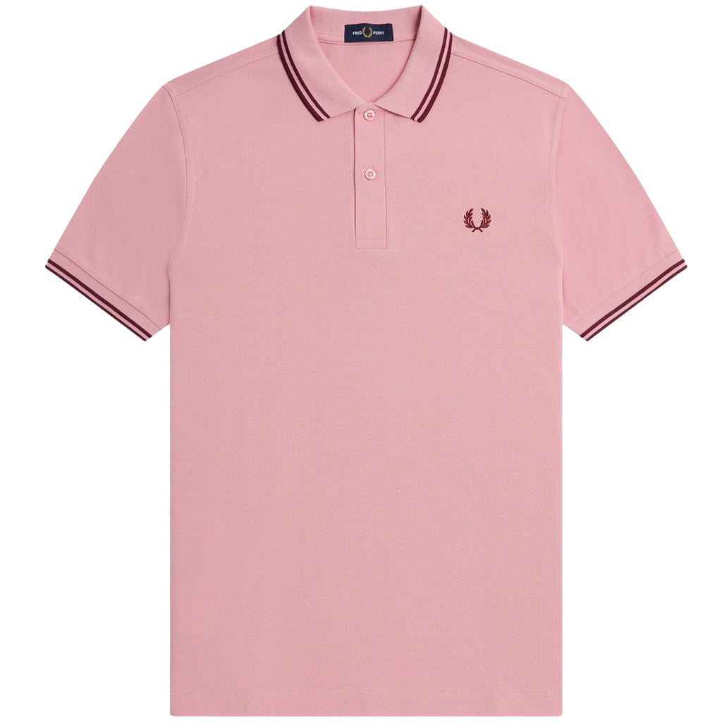 Fred Perry M3600 Twin Tipped Polo Shirt - Chalk Pink