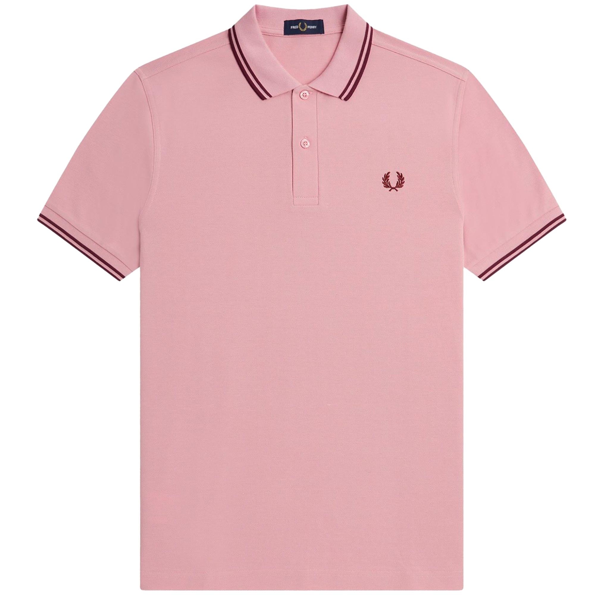 Fred Perry M3600 Twin Tipped Polo Shirt - Chalk Pink
