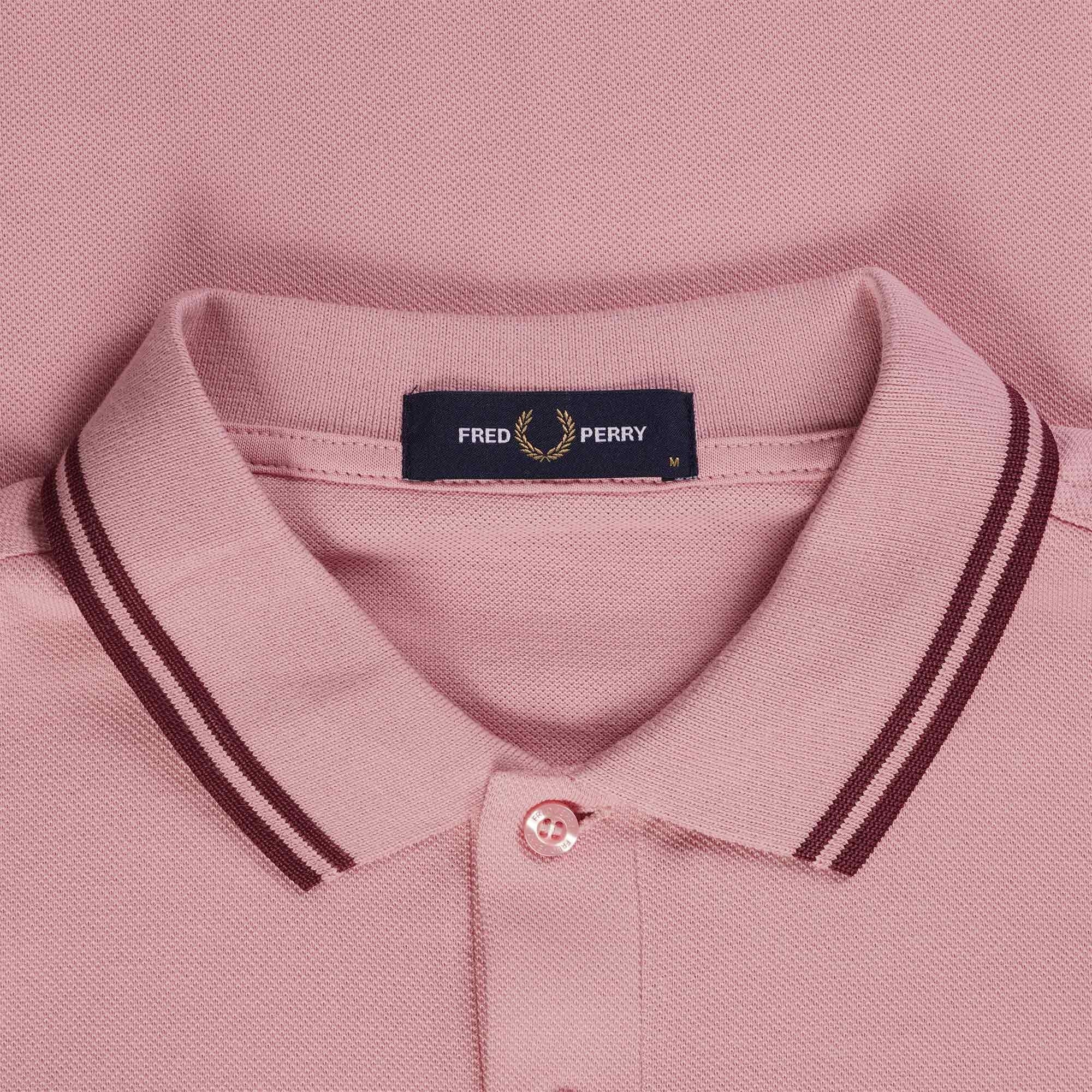 Fred Perry M3600 Twin Tipped Polo Shirt - Chalk Pink