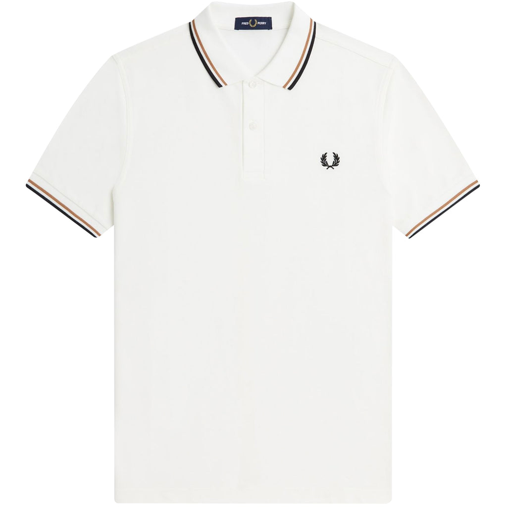 Fred Perry M3600 Twin Tipped Polo Shirt - Snow White