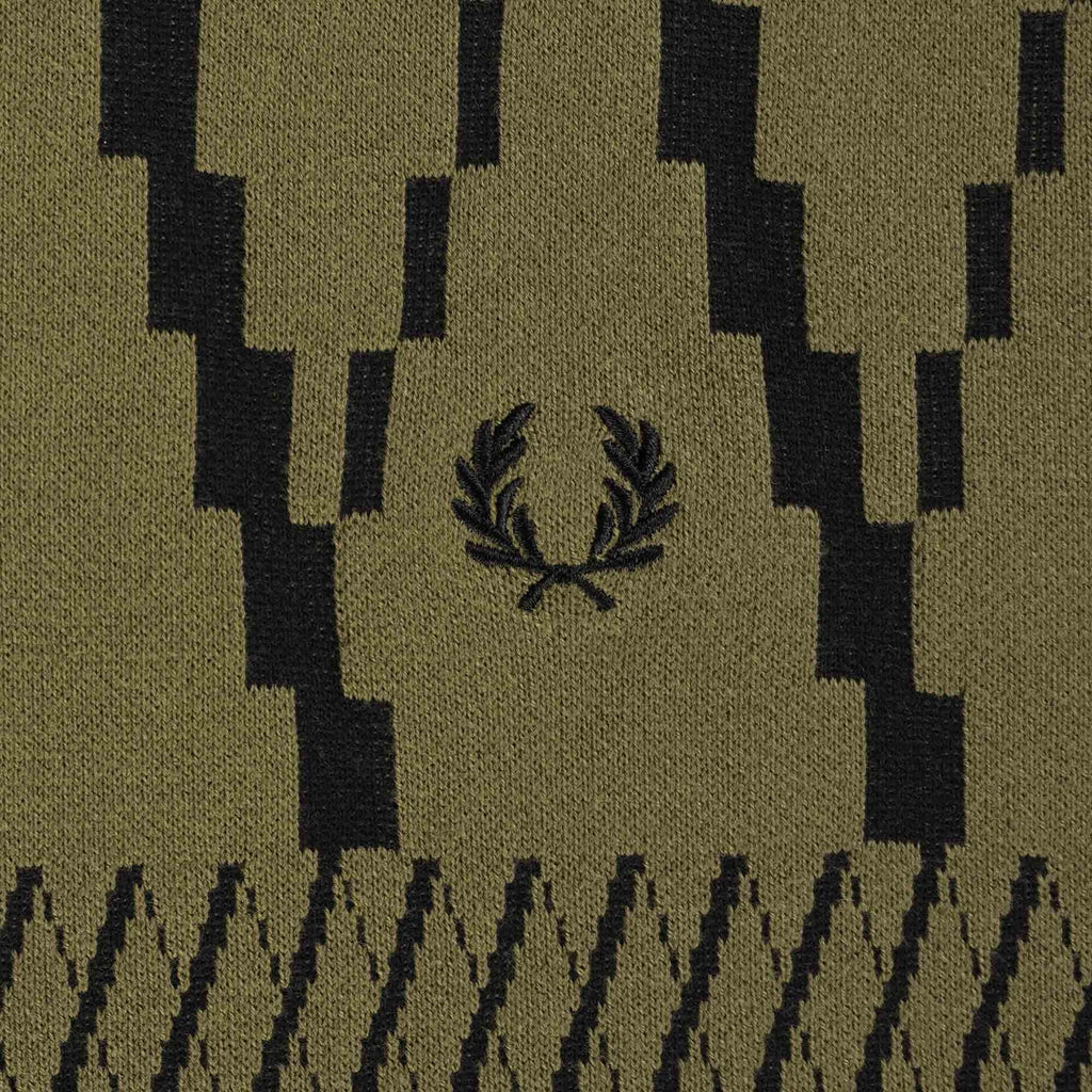 Fred Perry Argyle Panel Knitted T-Shirt - Uniform Green