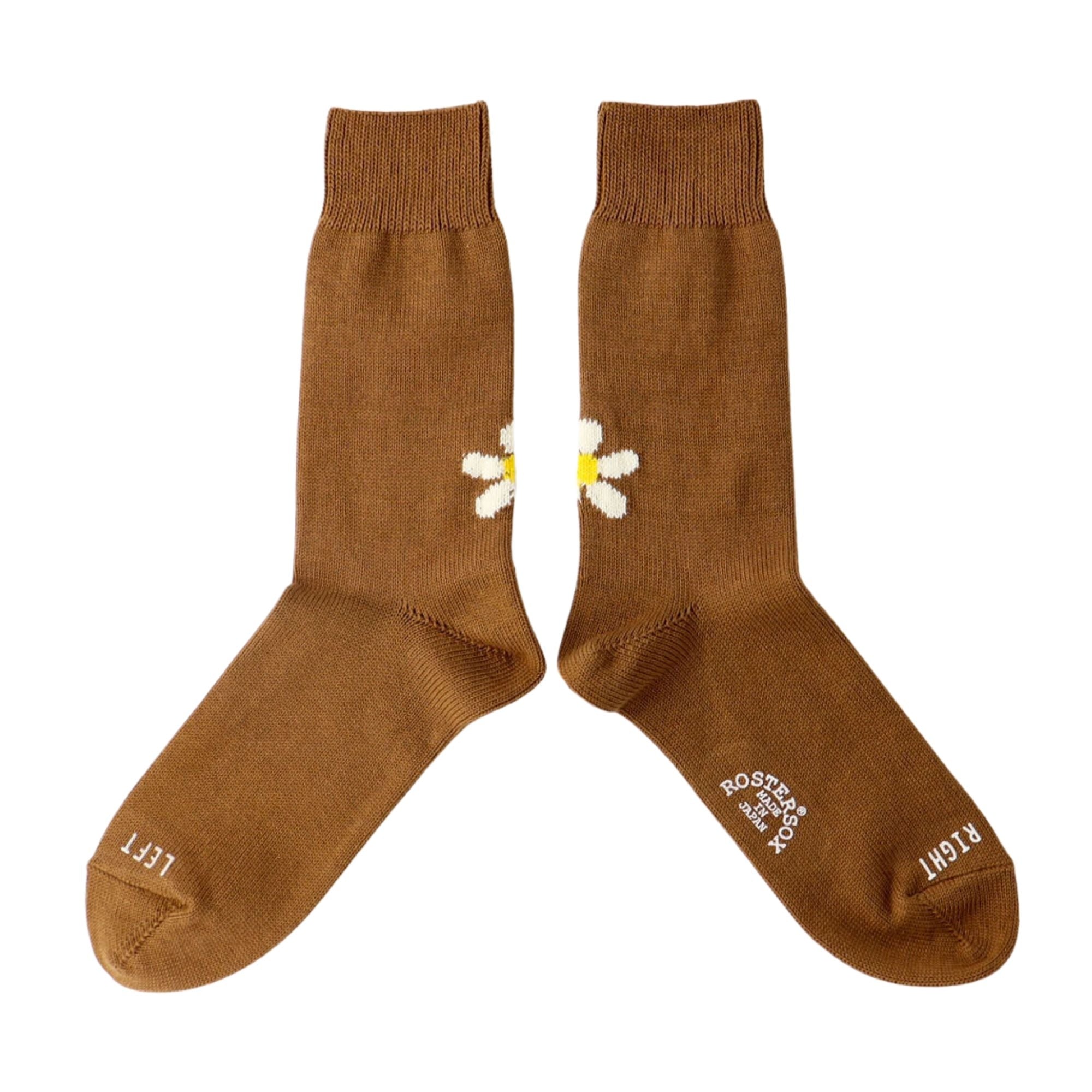 Rostersox De La Floral Socks - Brown