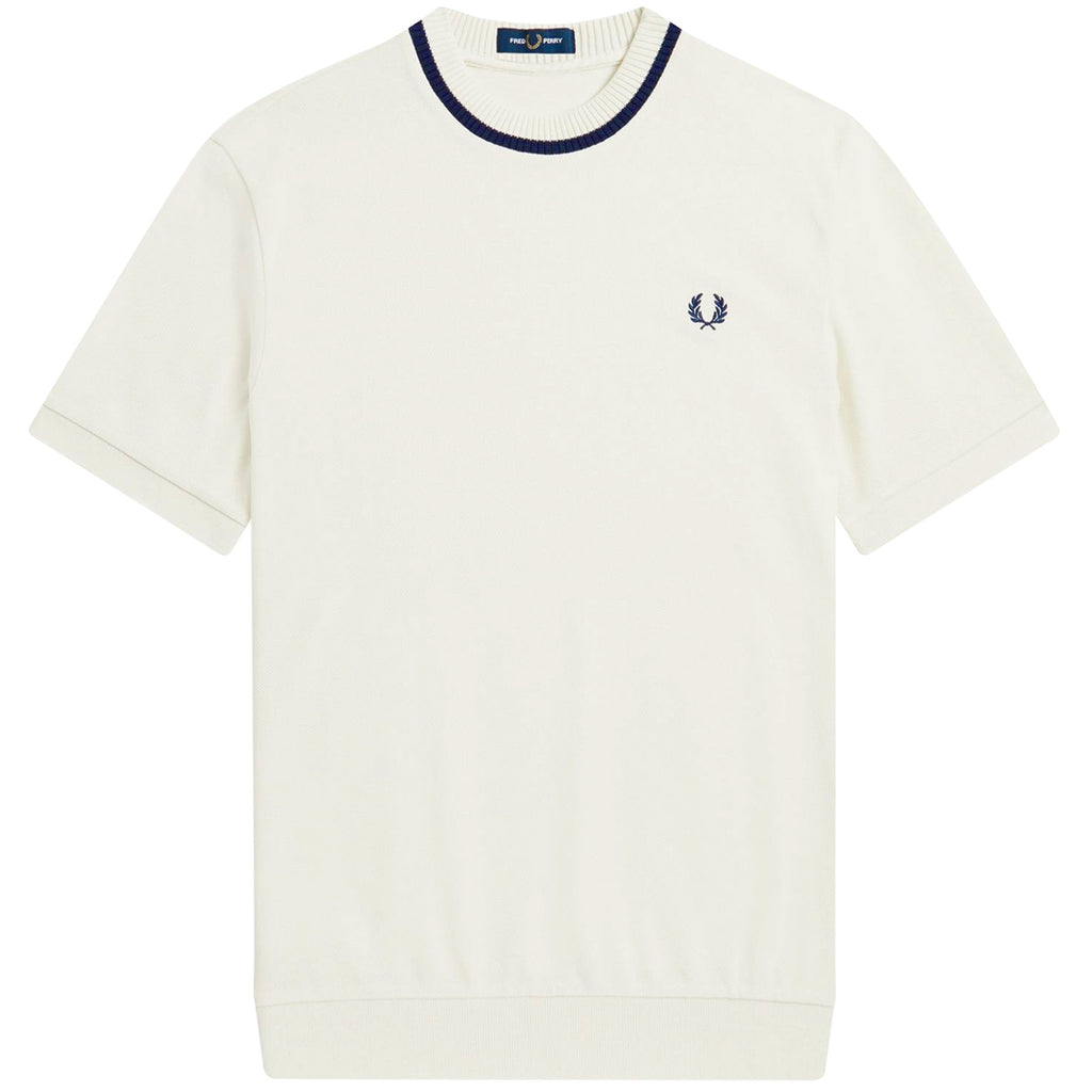 Fred Perry Reissues Crew Neck Piqu  T-Shirt - Ecru