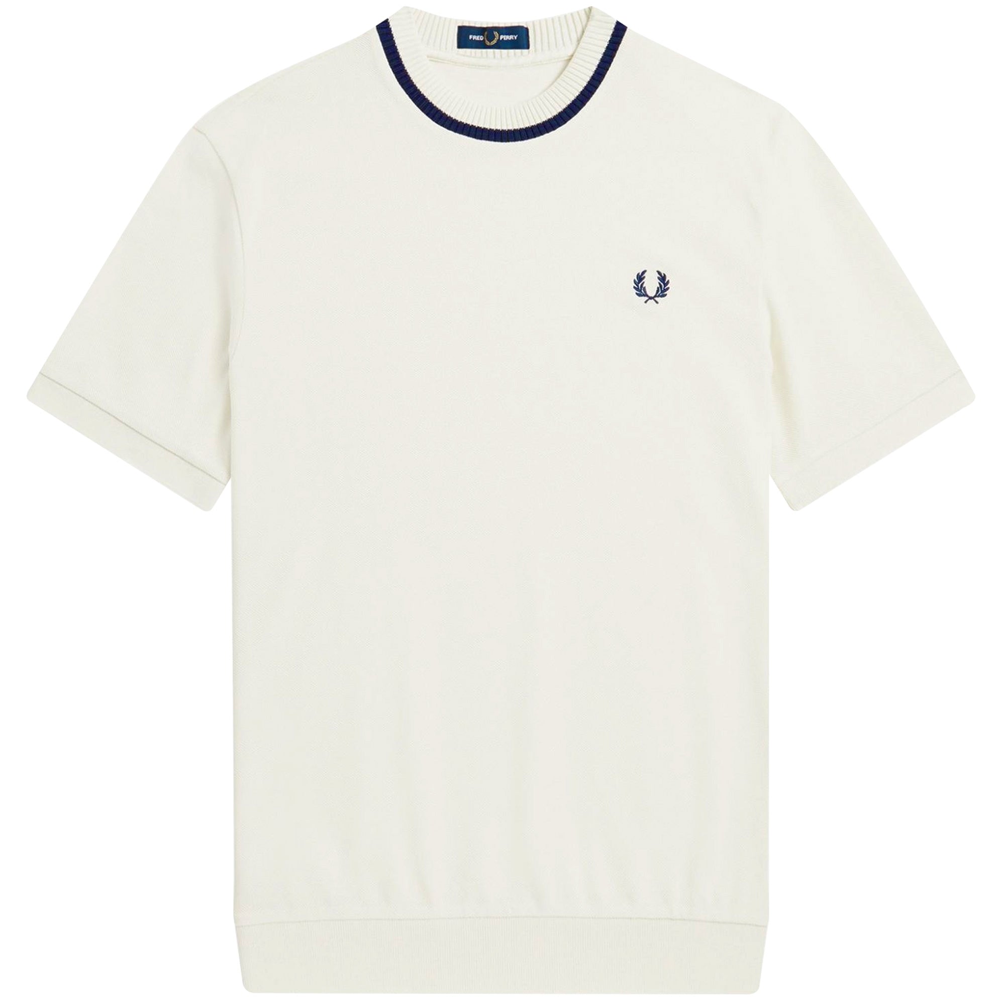 Fred Perry Reissues Crew Neck Piqu  T-Shirt - Ecru