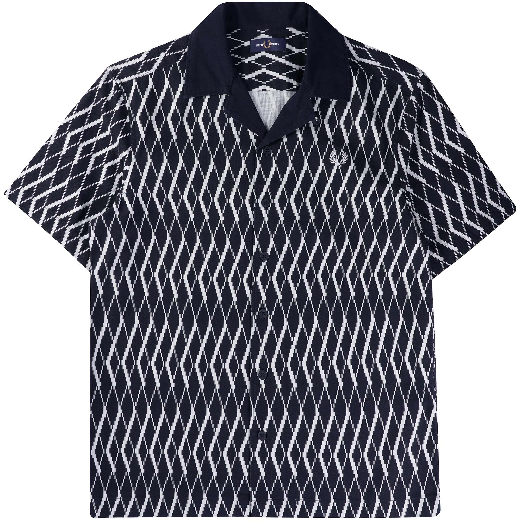 Fred Perry Argyle Shirt - Navy