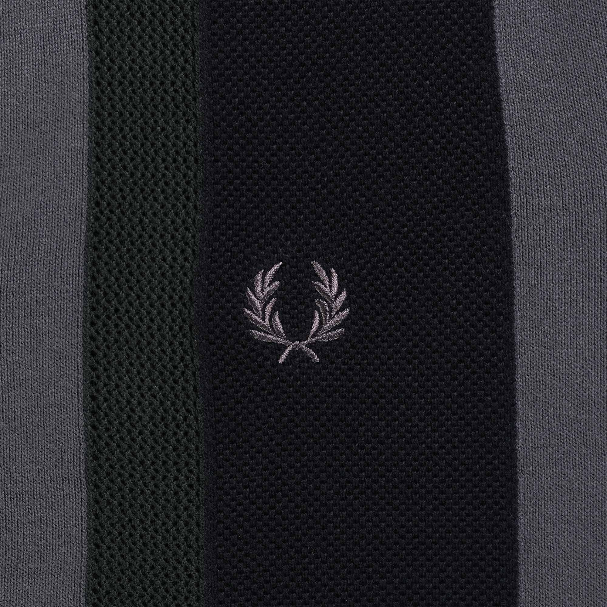 Fred Perry Striped Knitted Shirt - Black