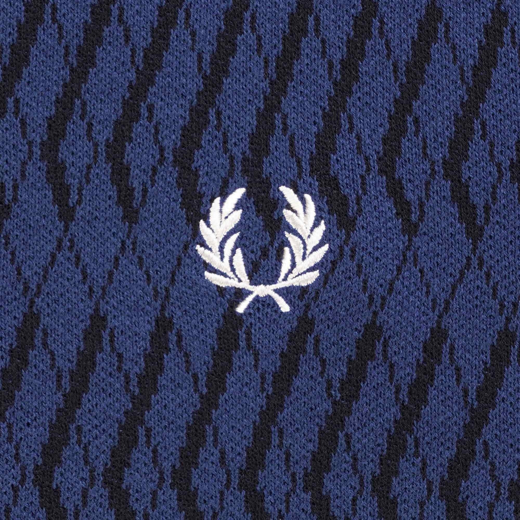 Fred Perry K5 Argyle Panel Knitted Shirt - French Navy
