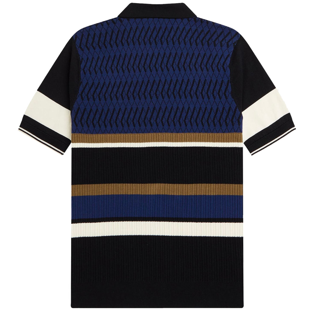 Fred Perry K5 Argyle Panel Knitted Shirt - French Navy