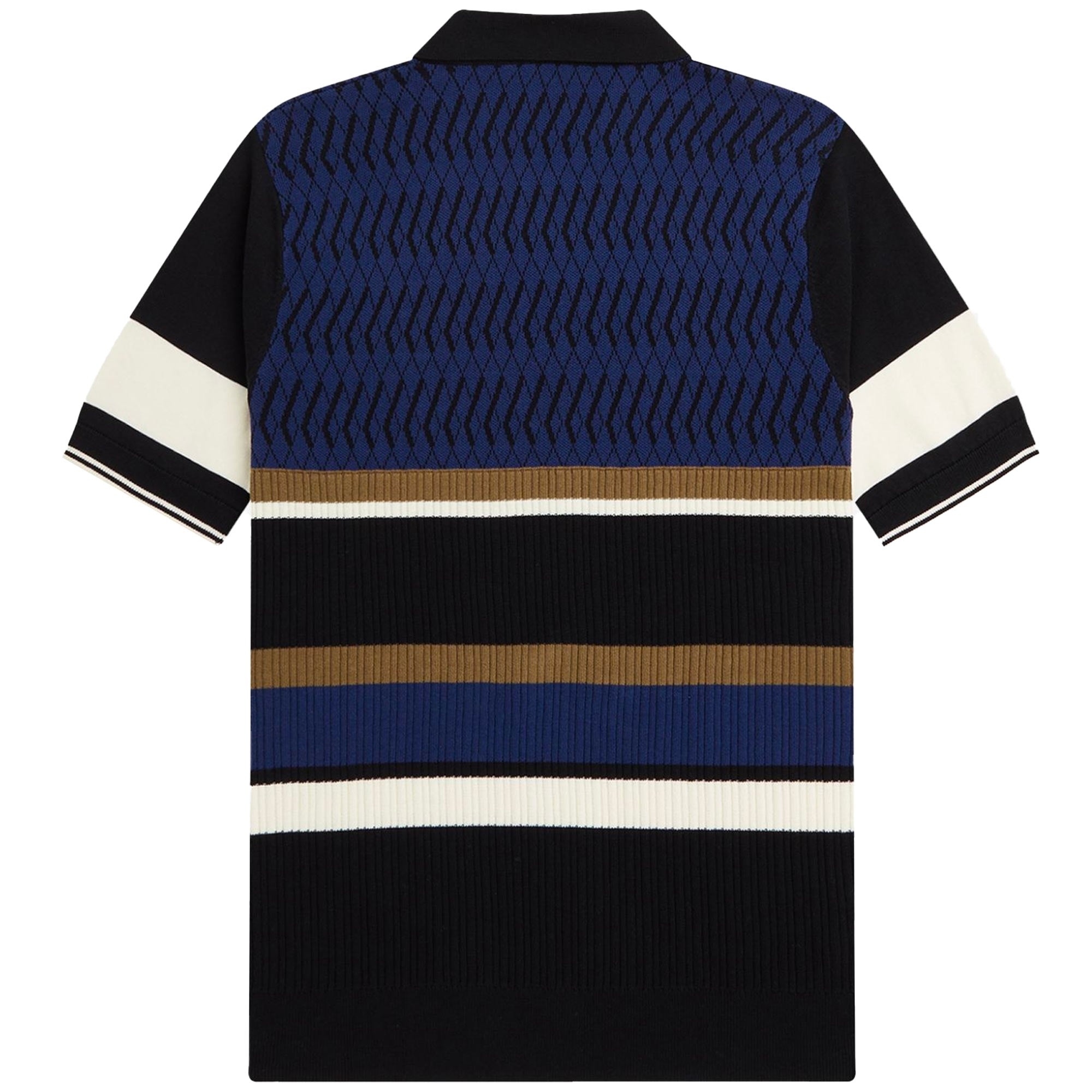 Fred Perry K5 Argyle Panel Knitted Shirt - French Navy
