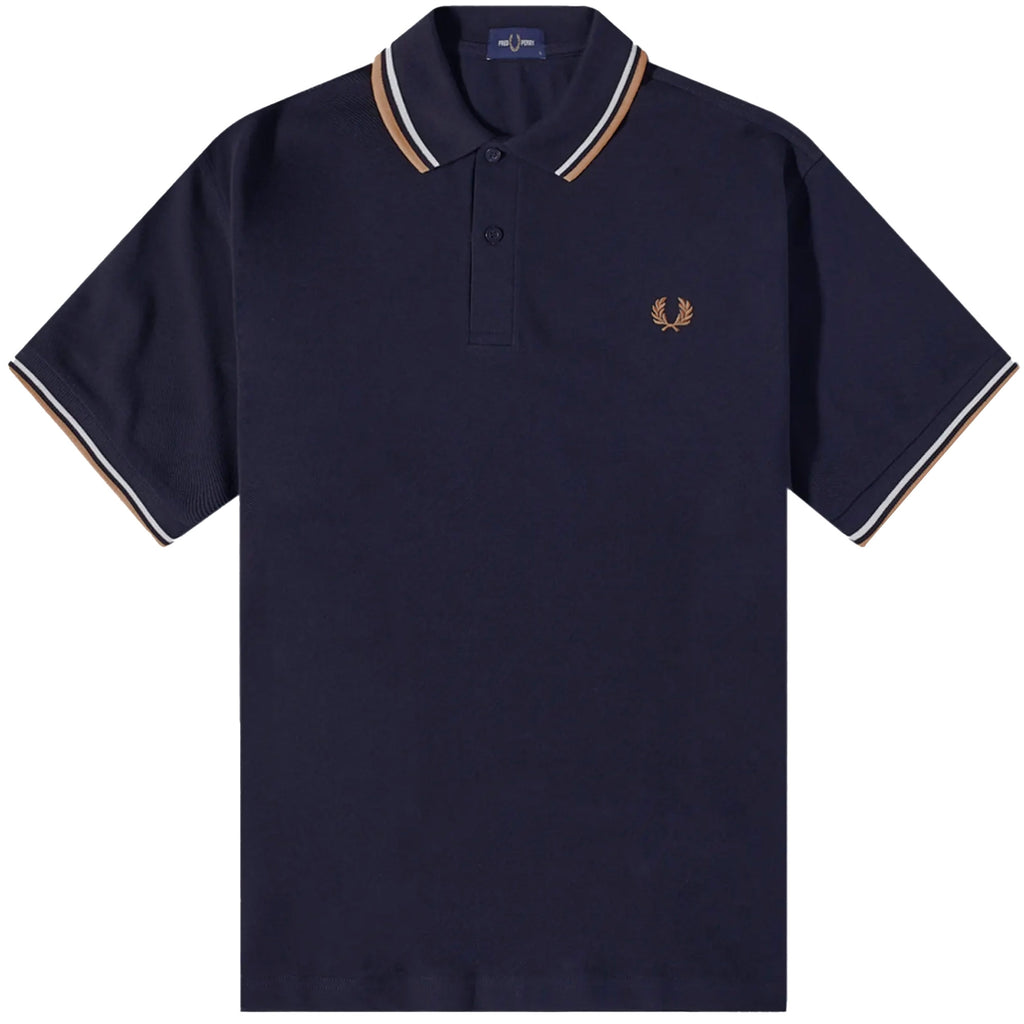 Fred Perry Reissues M12 Twin Tipped Polo Shirt - Navy and Ecru