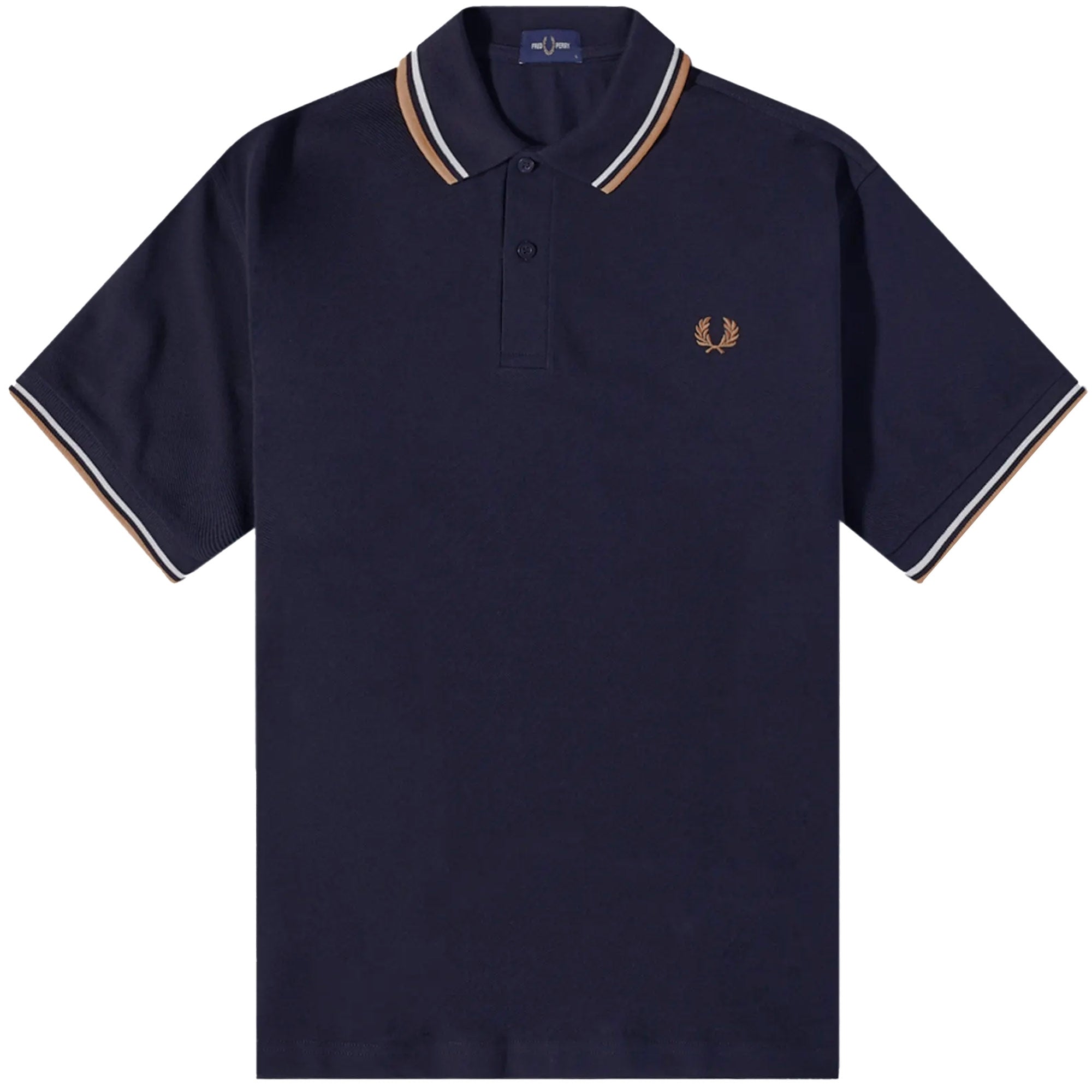 Fred Perry Reissues M12 Twin Tipped Polo Shirt - Navy and Ecru