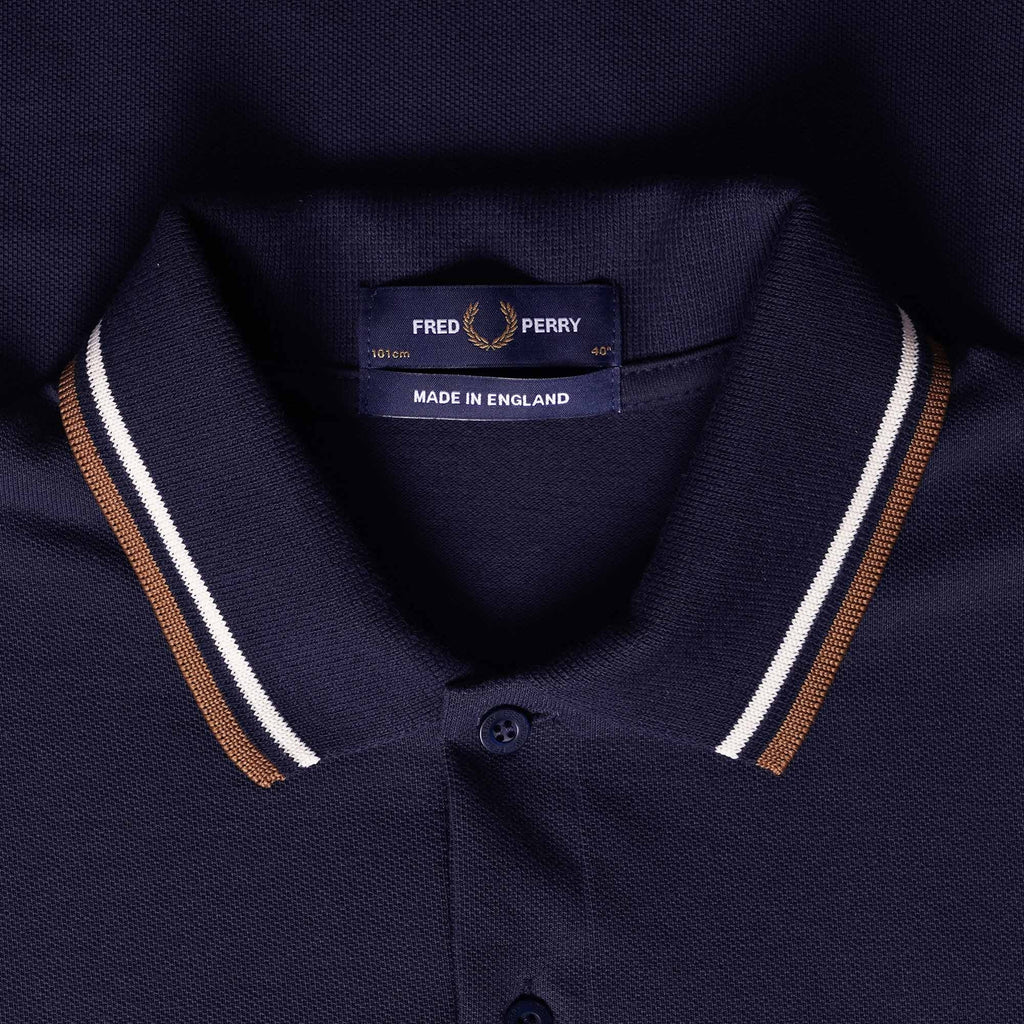 Fred Perry Reissues M12 Twin Tipped Polo Shirt - Navy and Ecru