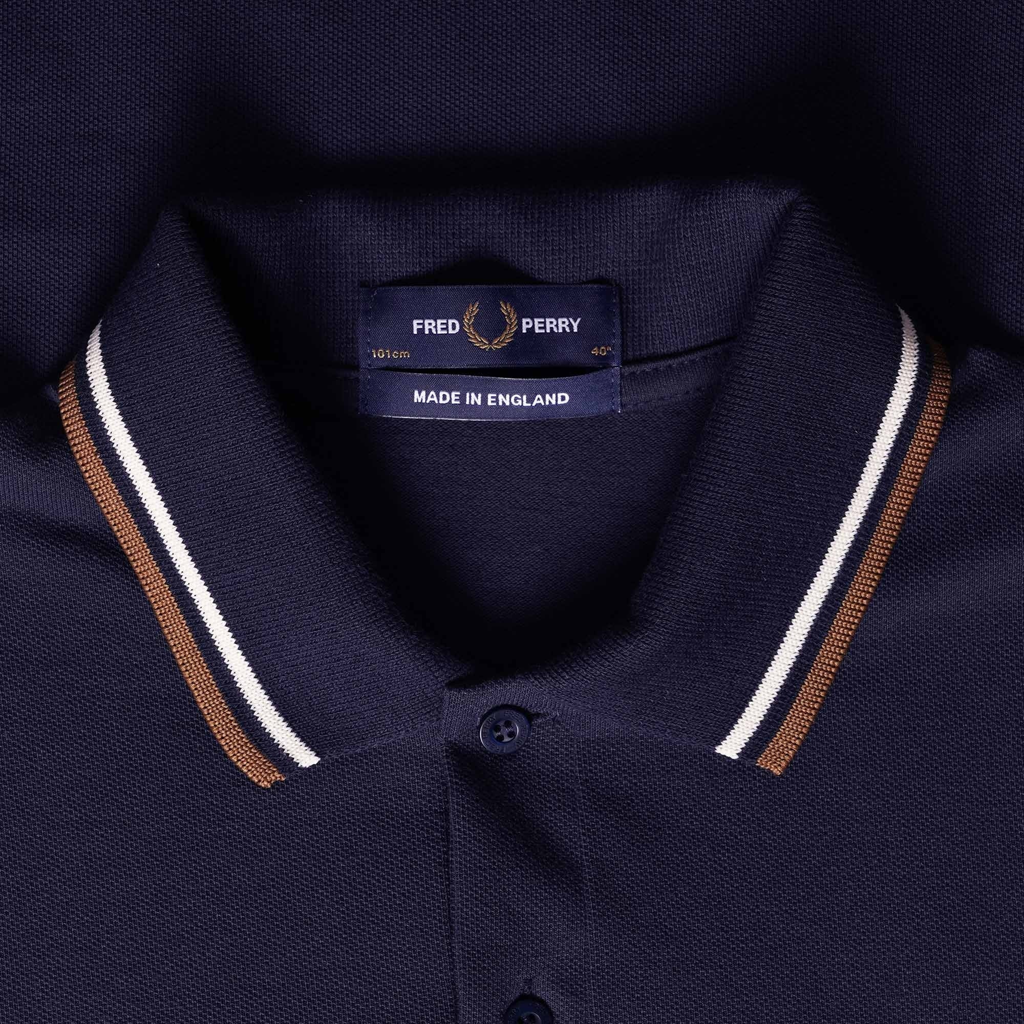 Fred Perry Reissues M12 Twin Tipped Polo Shirt - Navy and Ecru