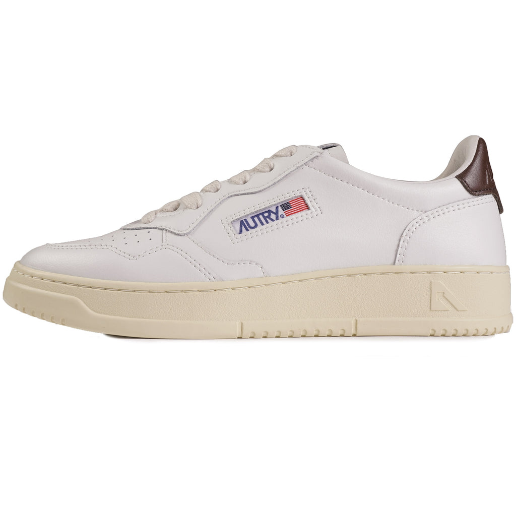Autry Medalist Low Sneaker - White and Brown
