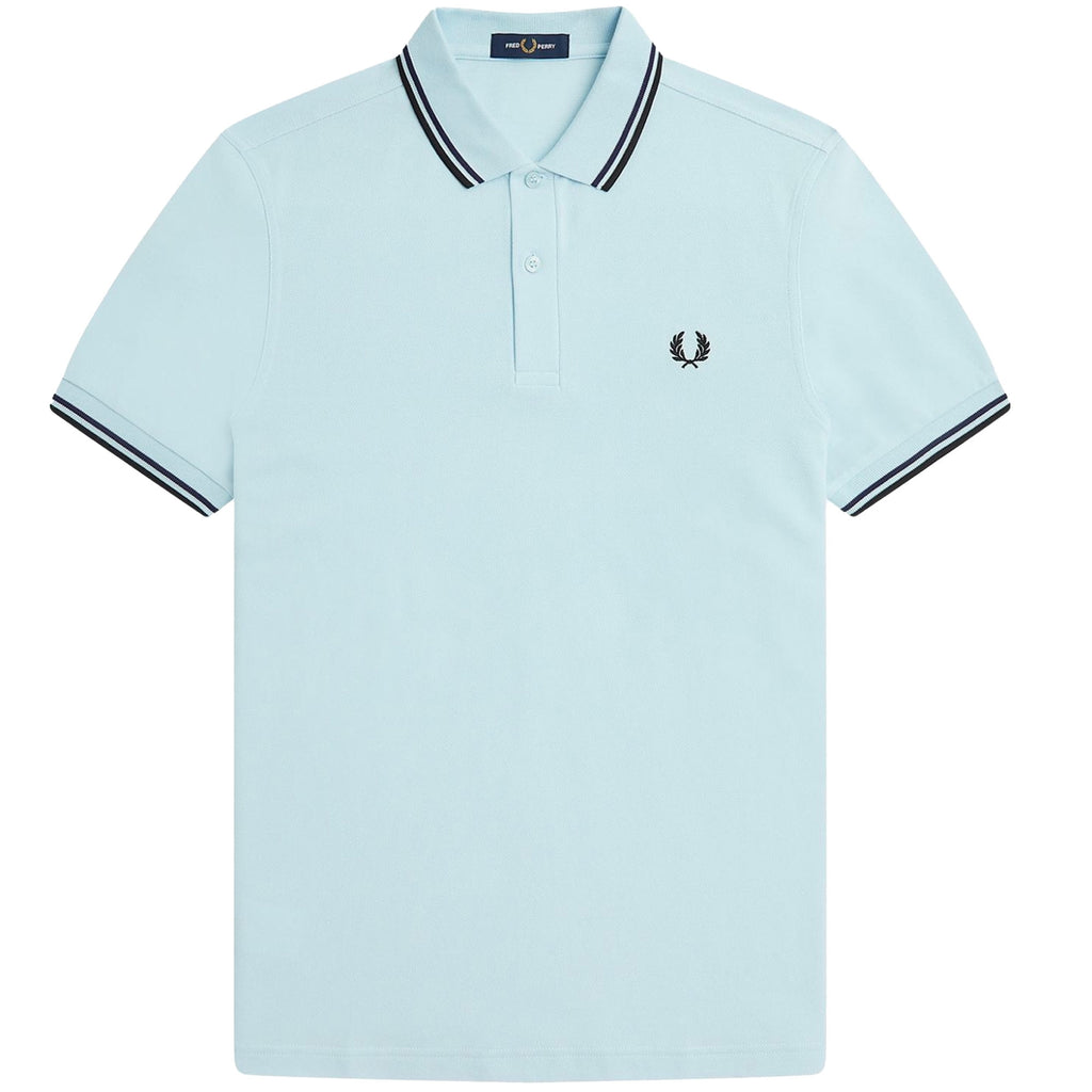 Fred Perry M3600 Twin Tipped Polo Shirt - Light Ice