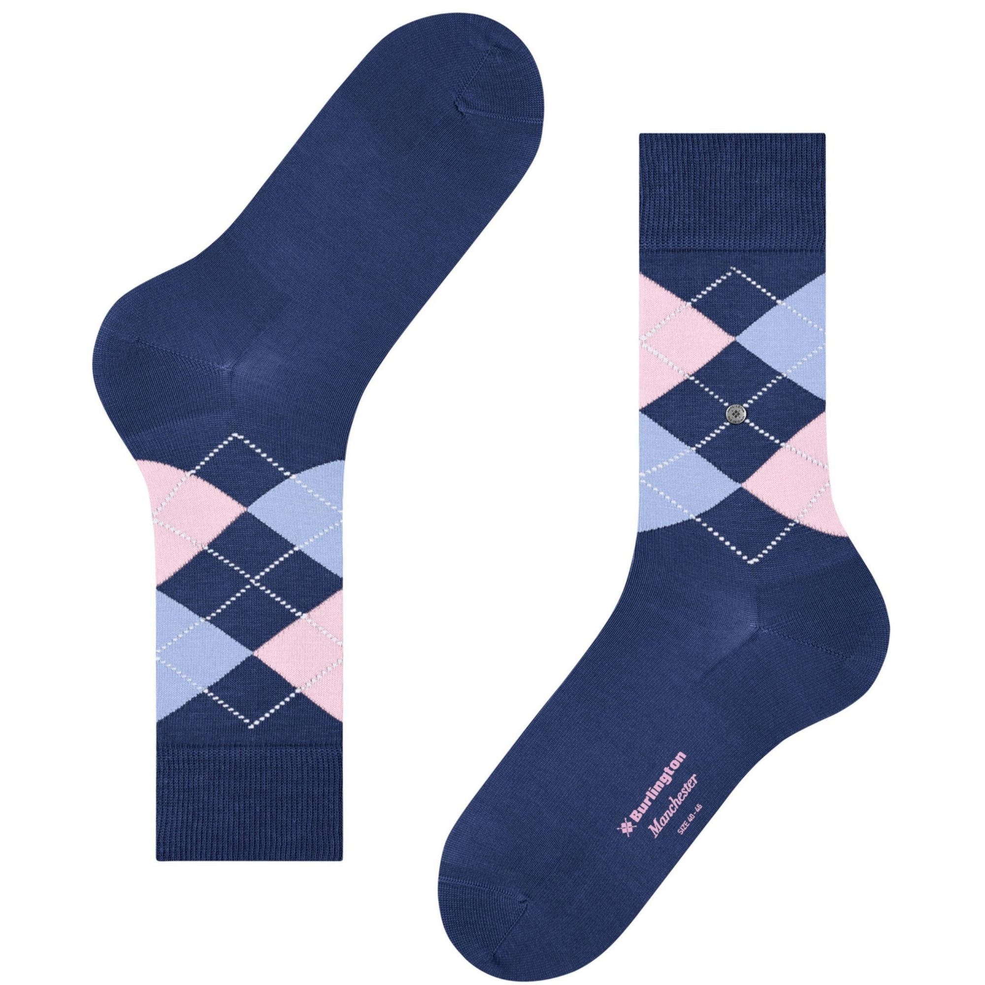 Manchester Socks - Blue and Pink