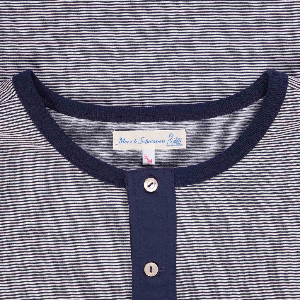 Merz b Schwanen Henley T-Shirt - Ink and Natural