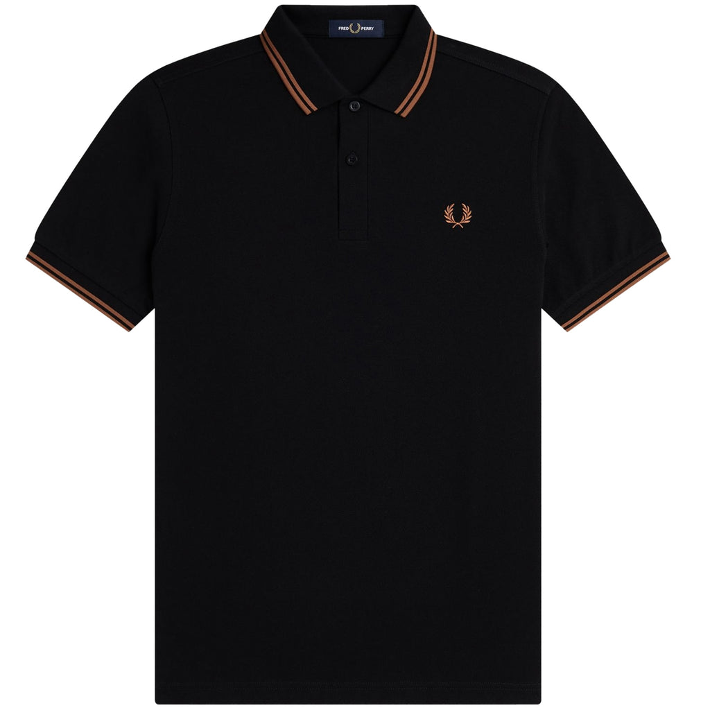 Fred Perry M3600 Twin Tipped Polo Shirt - Black