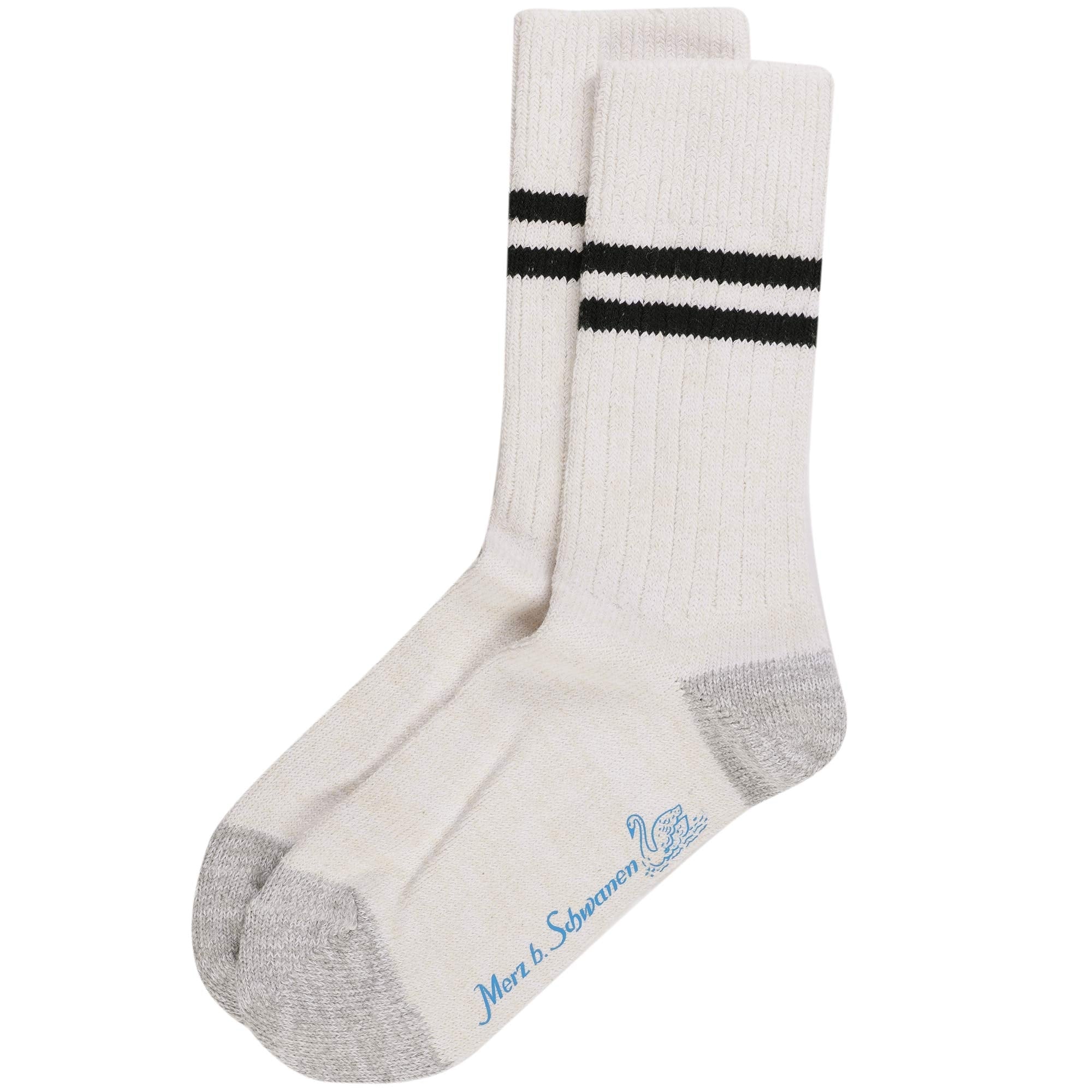 Merz b Schwanen Good Basics Stripe Socks - Natural/Black