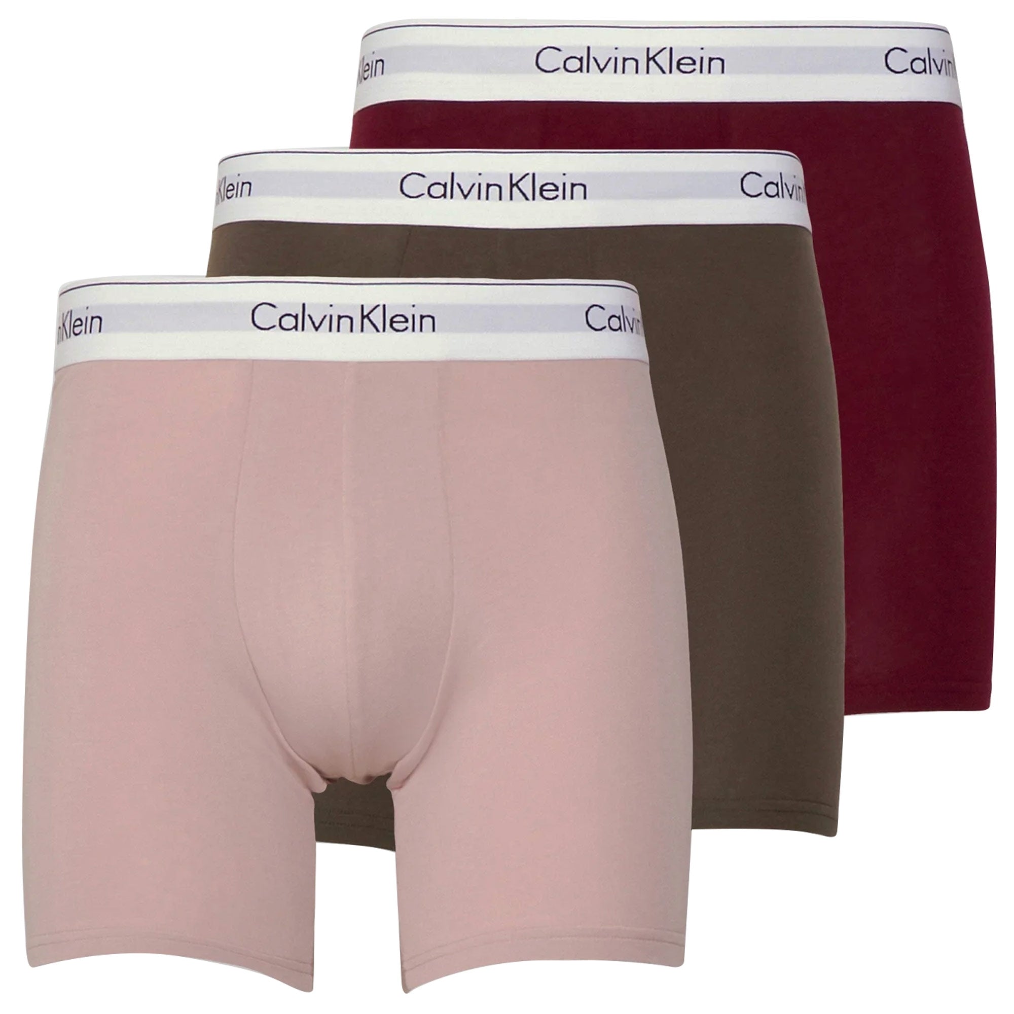 Calvin Klein 3 Pack Boxer Briefs - Deep Rouge