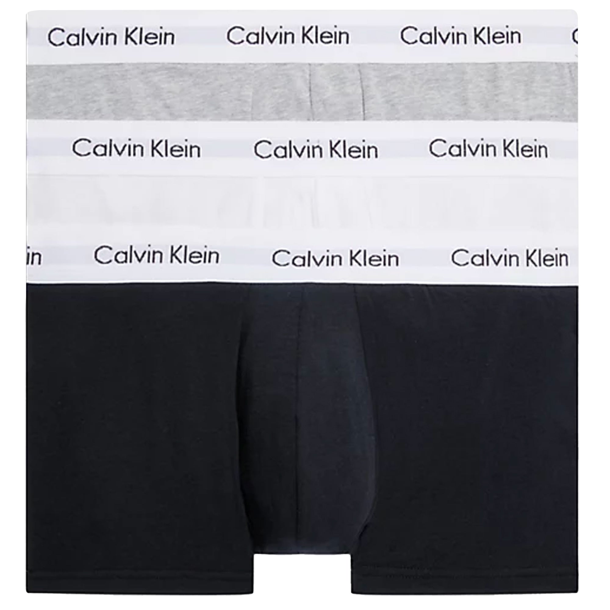 Calvin Klein 3 Pack Low Rise Trunks - Black, White and Grey