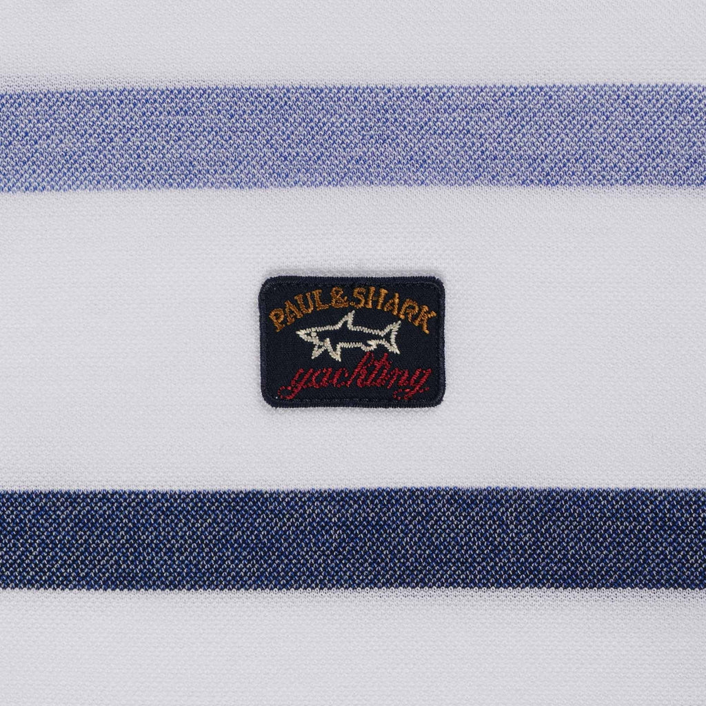 Paul and Shark Stripe Polo Shirt - Blue