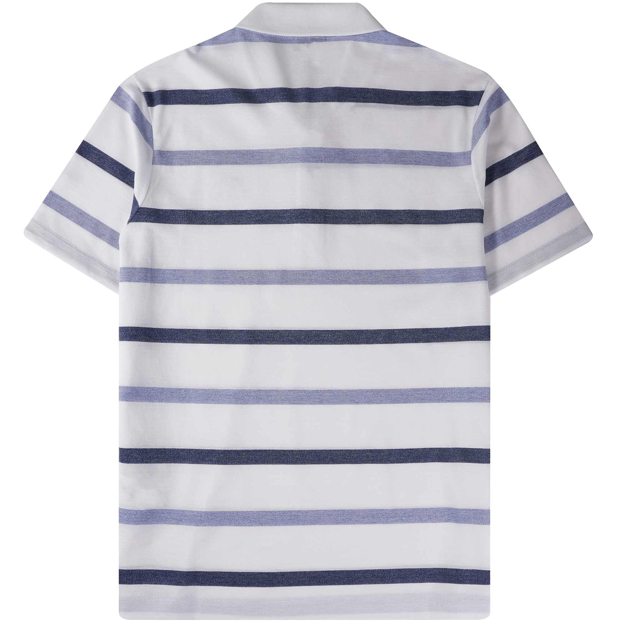 Paul and Shark Stripe Polo Shirt - Blue