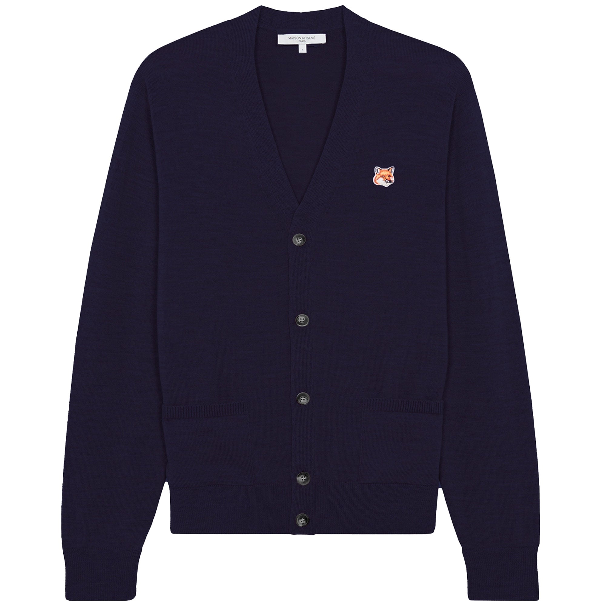 Maison Kitsune Fox Patch Classic Cardigan - Navy
