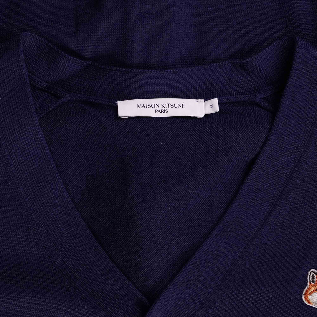 Maison Kitsune Fox Patch Classic Cardigan - Navy