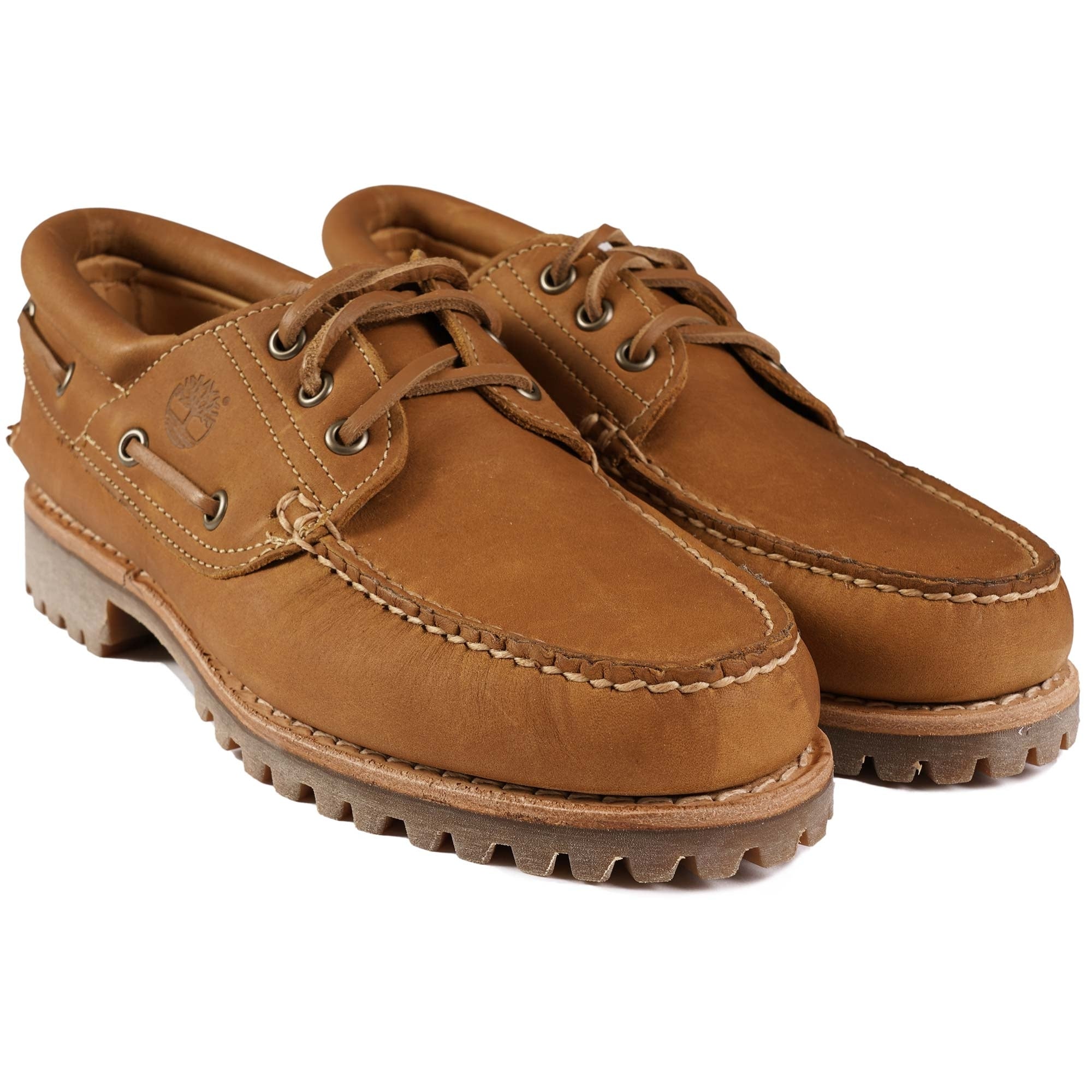 Timberland 3-Eye Lug Handsewn Boat Shoe - Tan Brown – Stuarts London