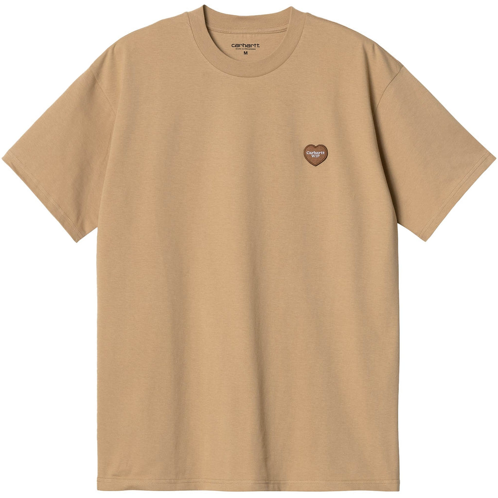 Short Sleeve Double Heart T-Shirt - Dusty Brown