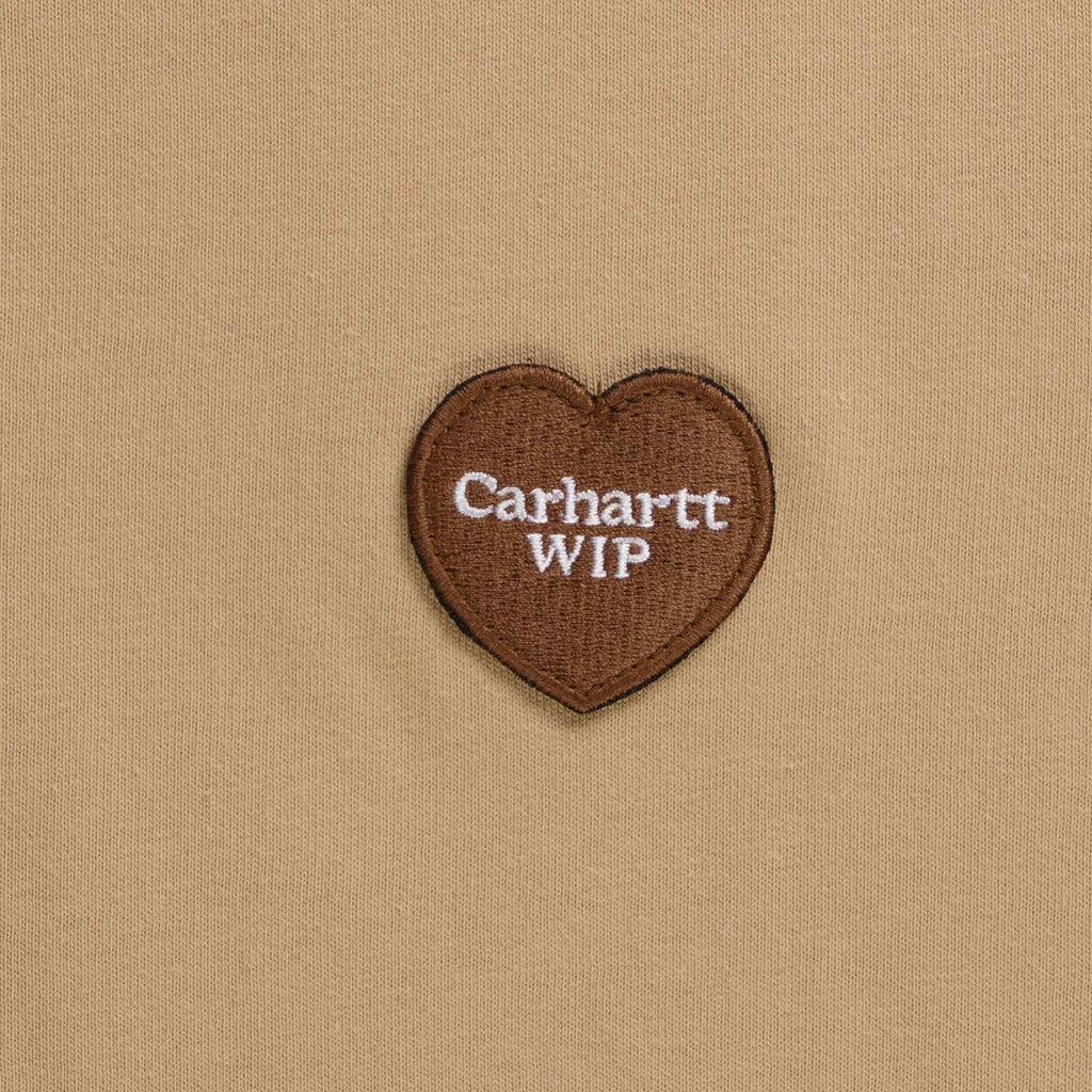 Short Sleeve Double Heart T-Shirt - Dusty Brown