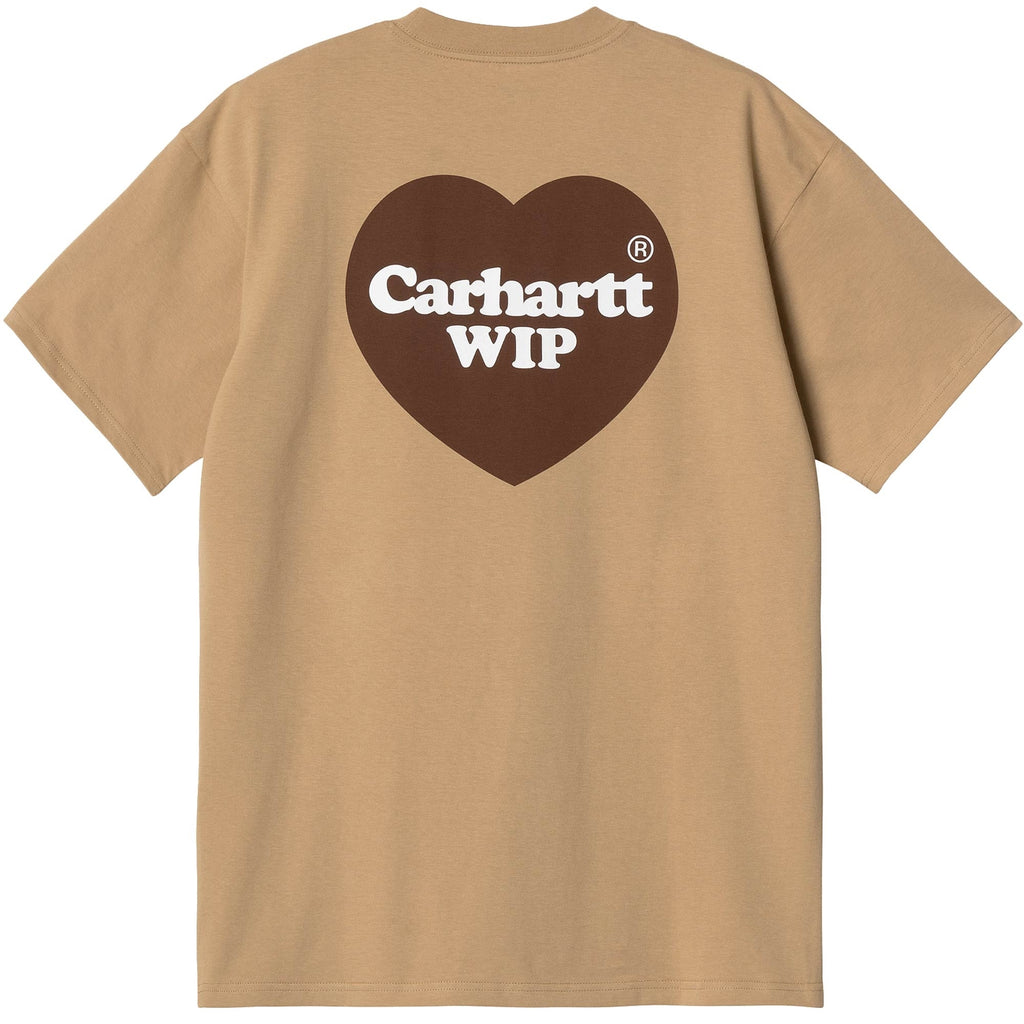 Short Sleeve Double Heart T-Shirt - Dusty Brown