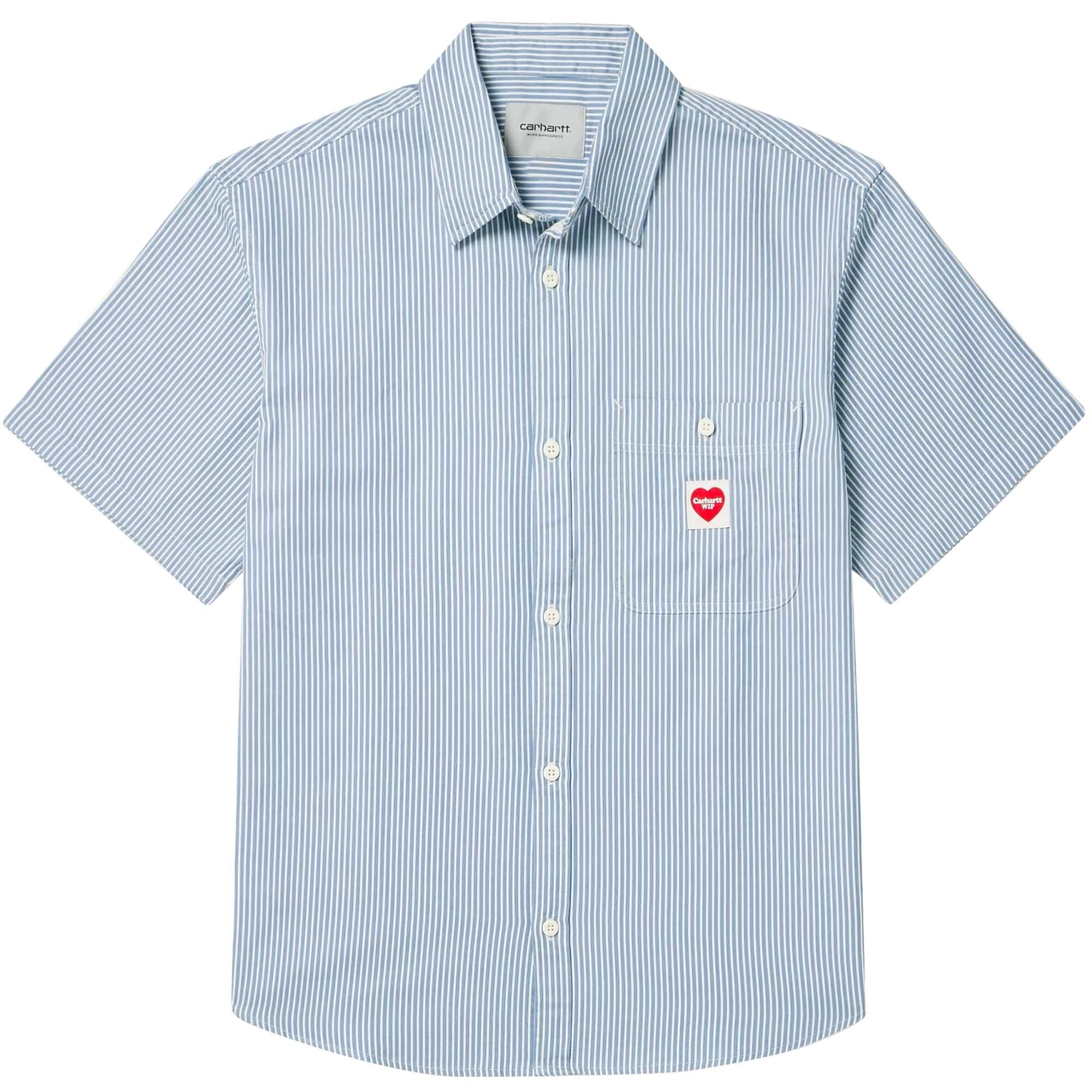 Carhartt WIP Terrell Logo-Appliqud Striped Cotton-Twill Shirt - Bleach