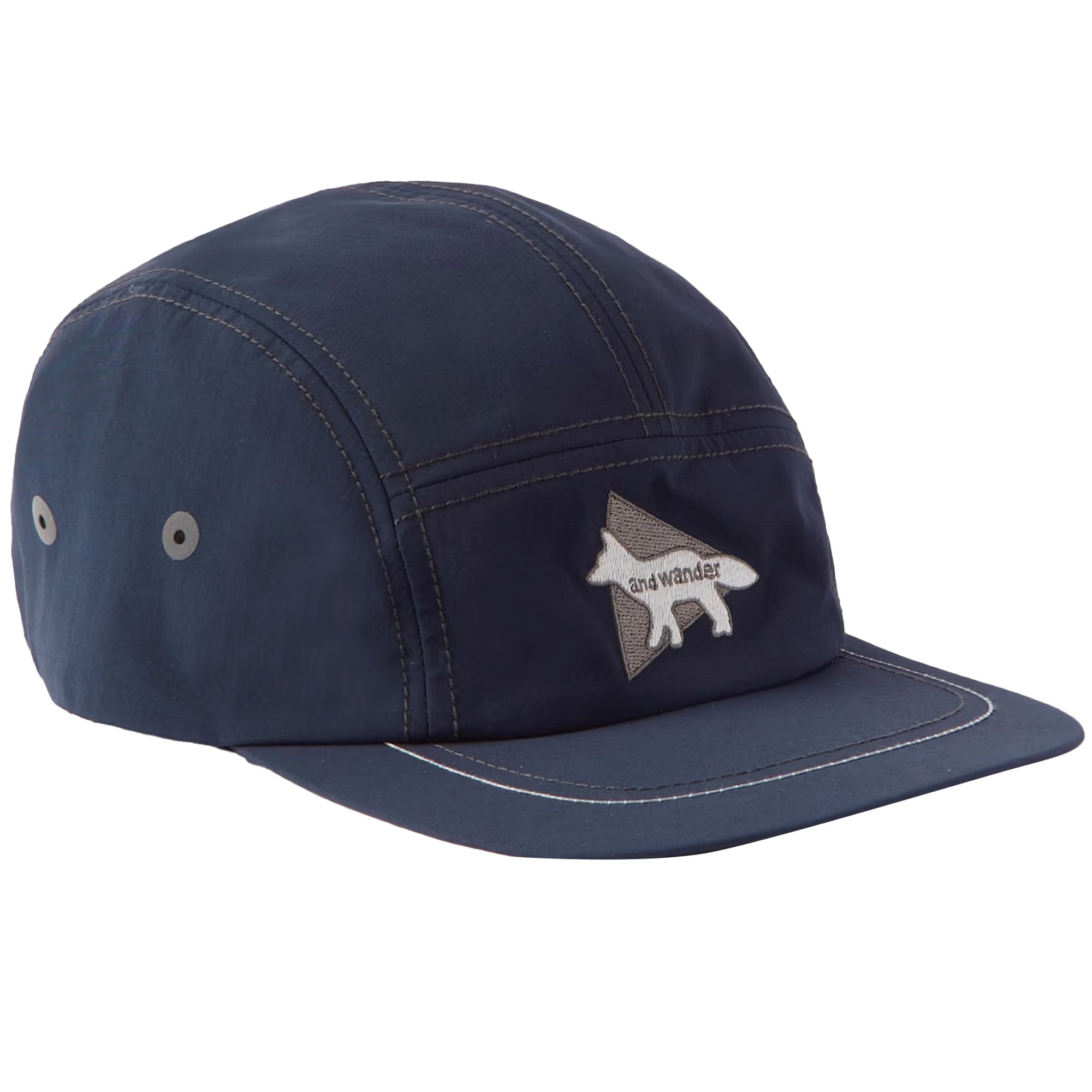 And Wander x Maison Kitsune Logo Embroidered Nylon Baseball Cap - Navy