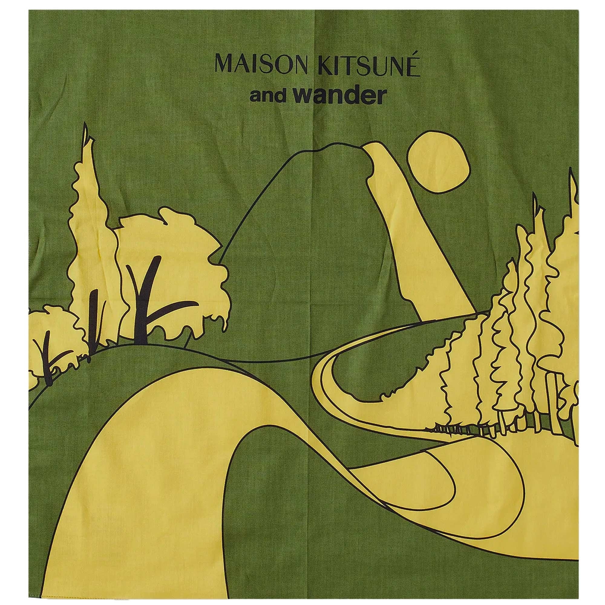 And Wander x Maison Kitsune Bandana - Khaki