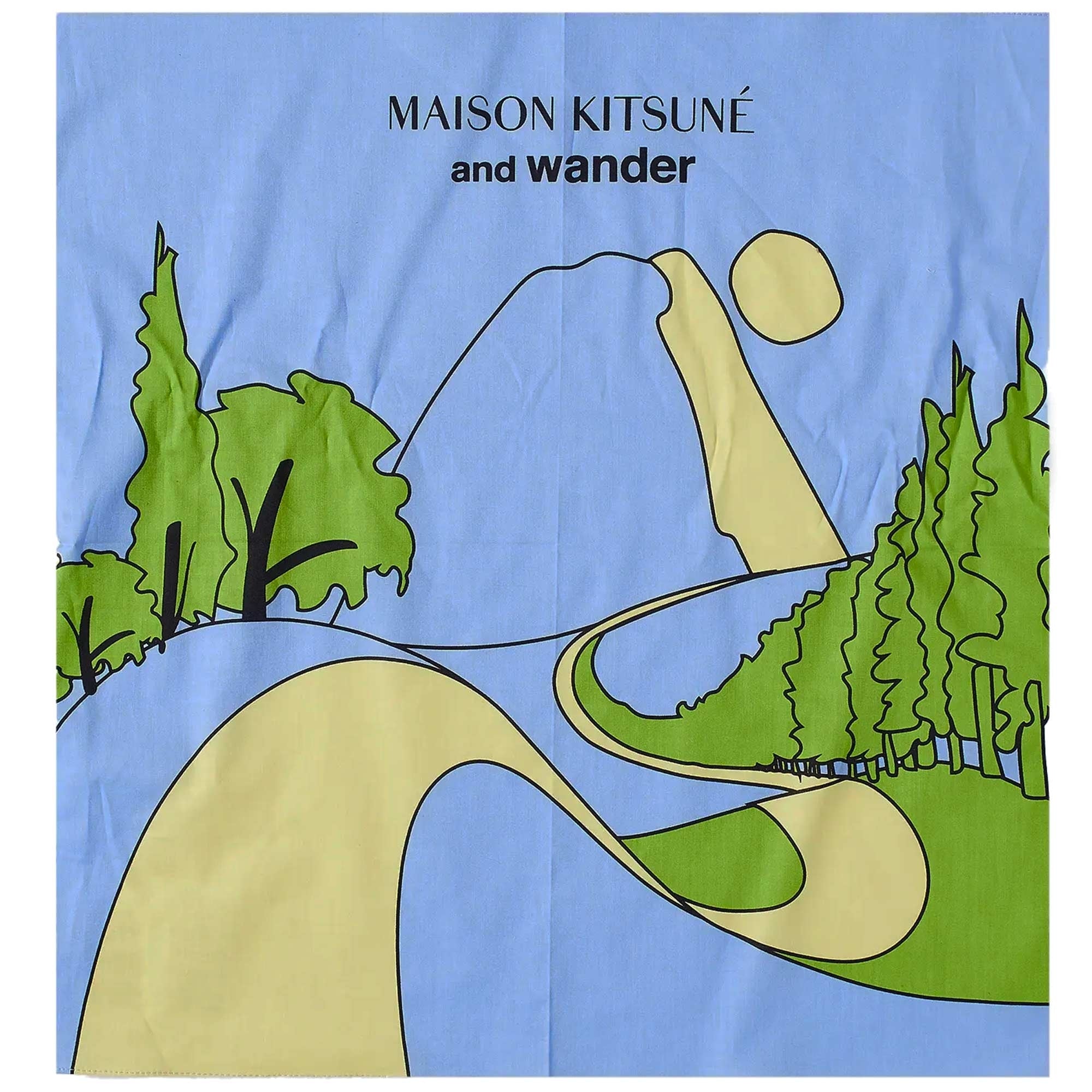 And Wander x Maison Kitsune Bandana - Light Blue