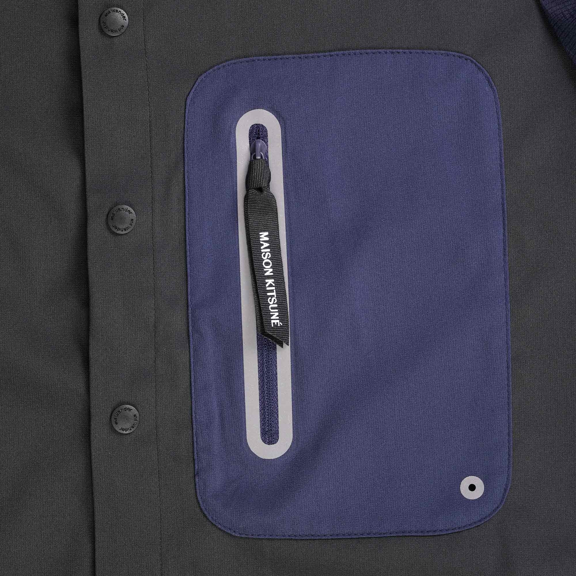 And Wander x Maison Kitsun Hiking Shirt - Black