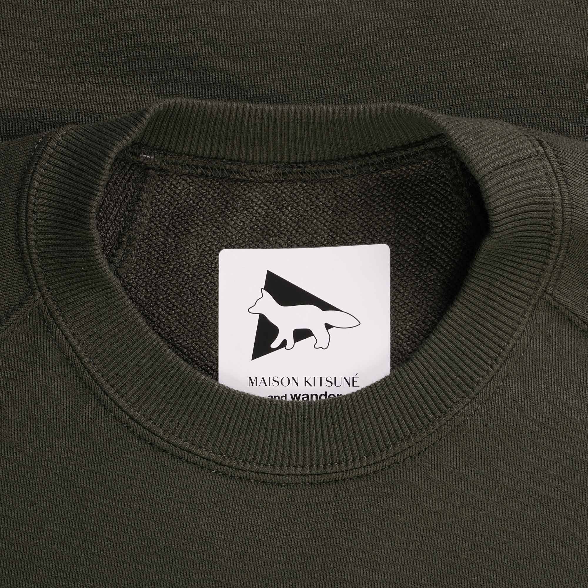 And Wander x Maison Kitsun Dry Cotton Sweatshirt - Khaki