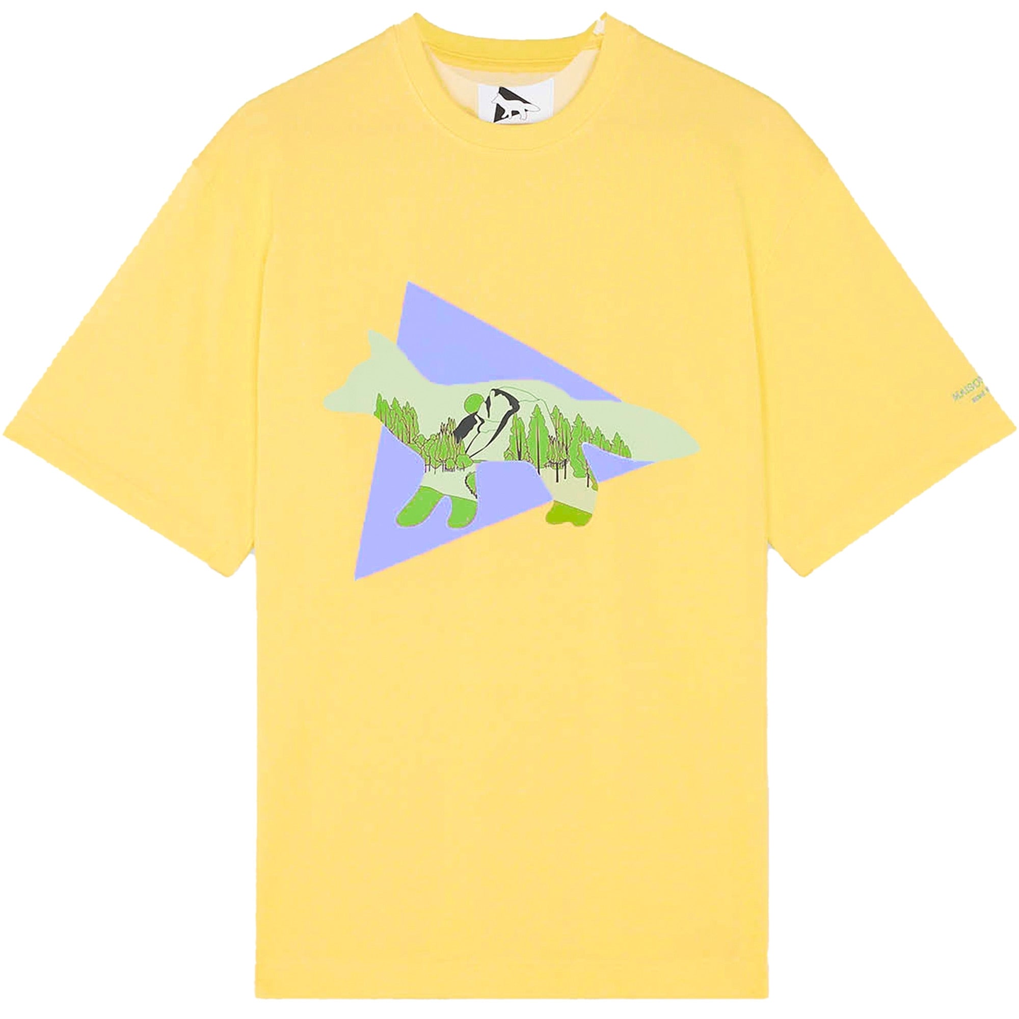 And Wander x Maison Kitsun Dry Cotton T-Shirt - Yellow