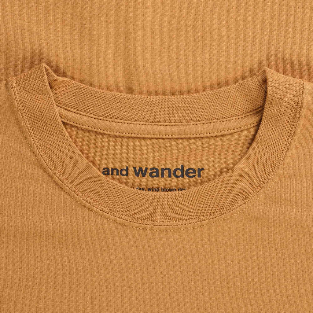 And Wander Big Logo T-Shirt - Dark Beige