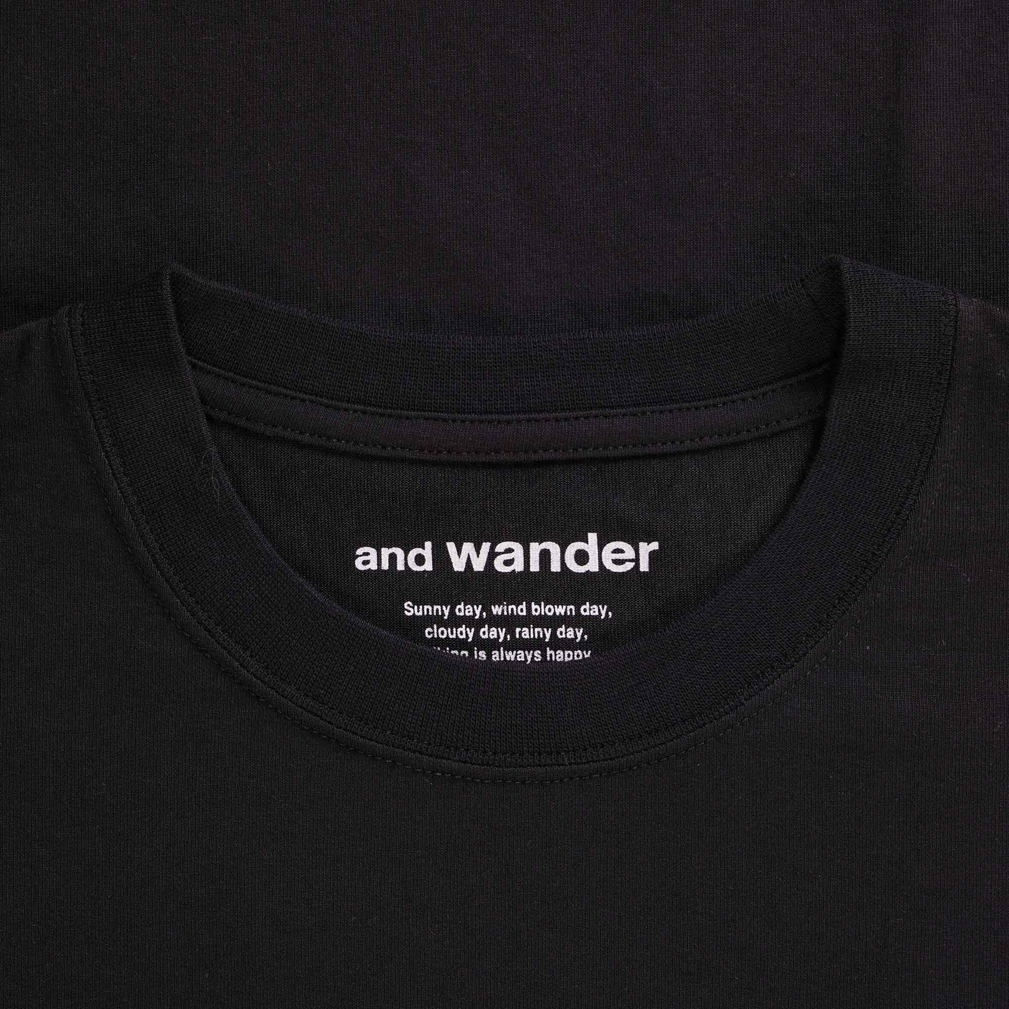 And Wander Big Logo T-Shirt - Black
