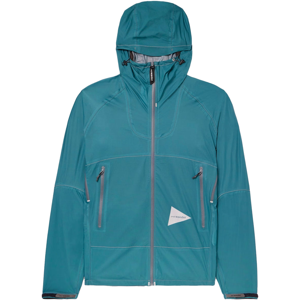 Logo-Print Ripstop Hooded Jacket - Blue