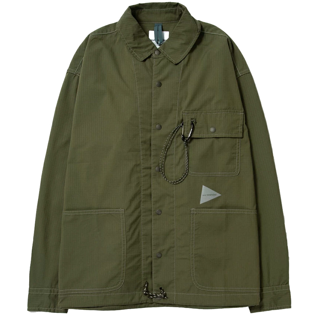 And Wander Dry Rip Cotton-Blend Shirt Jacket  - Khaki