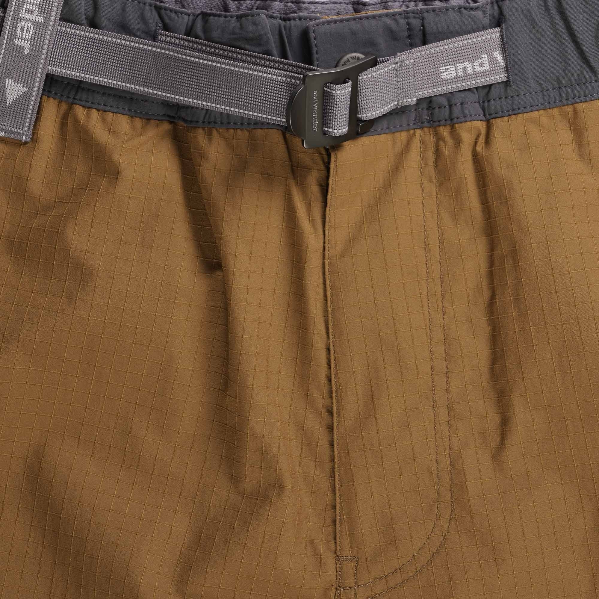 And Wander Straight-Leg Mesh-Trimmed Ripstop Shorts - Brown