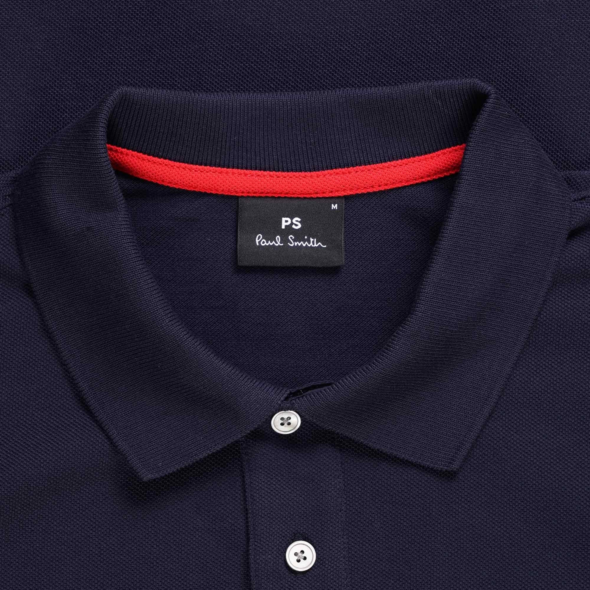 Paul Smith Long-Sleeve Zebra Logo Polo Shirt - Dark Navy