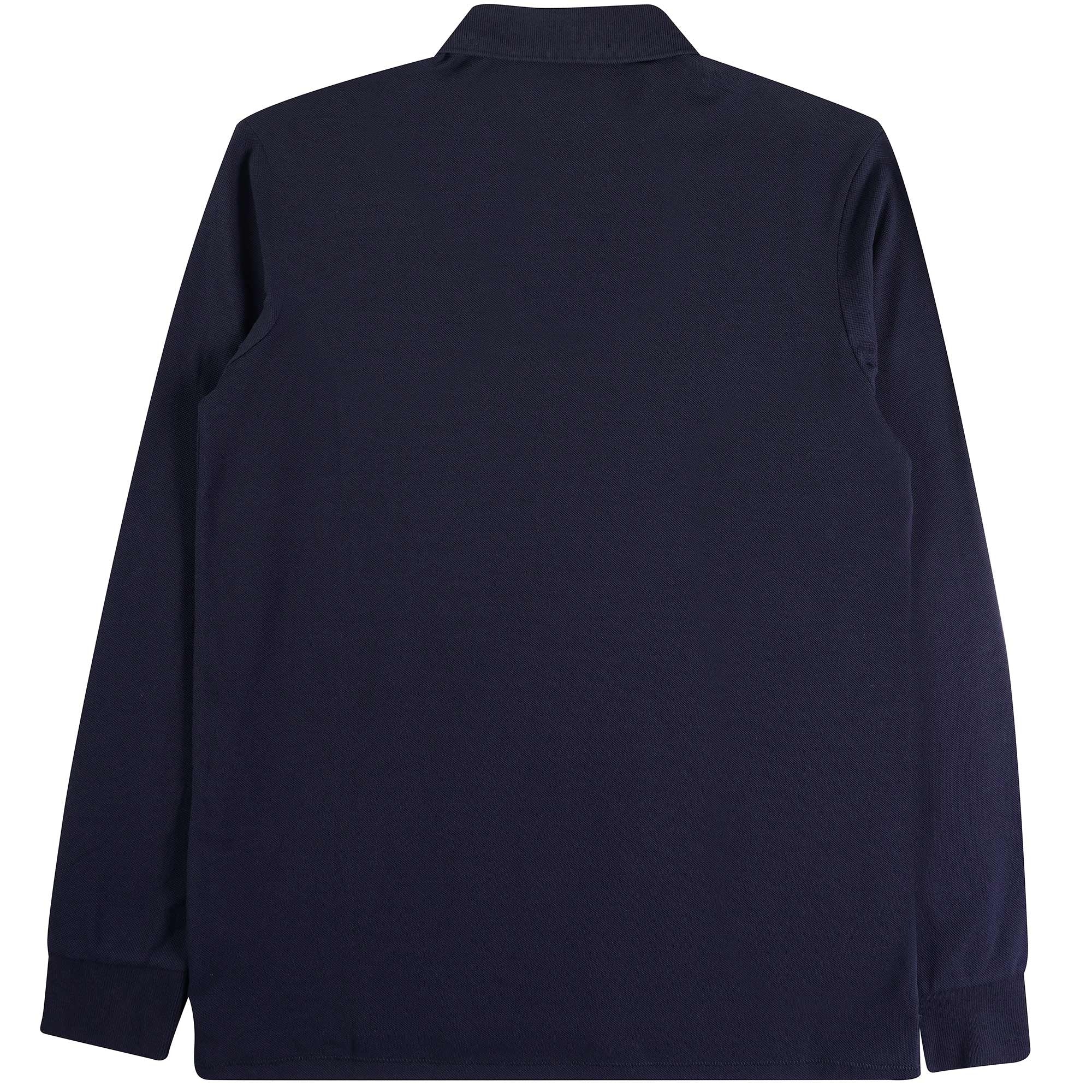 Paul Smith Long-Sleeve Zebra Logo Polo Shirt - Dark Navy