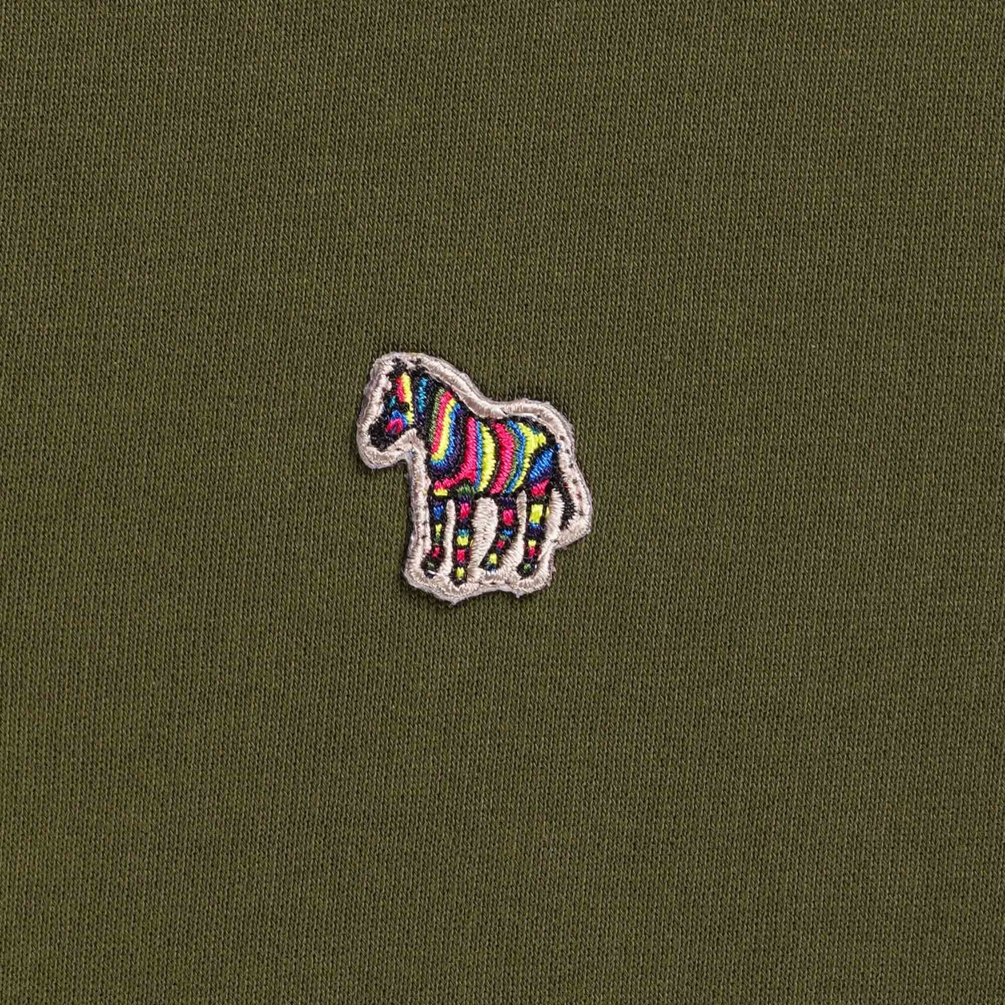Paul Smith Zebra Logo Zip-Neck Sweatshirt - Military Green